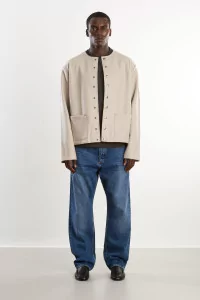 Cardigan Homme Molleton de Coton Khelian – Sable | Centre Commercial