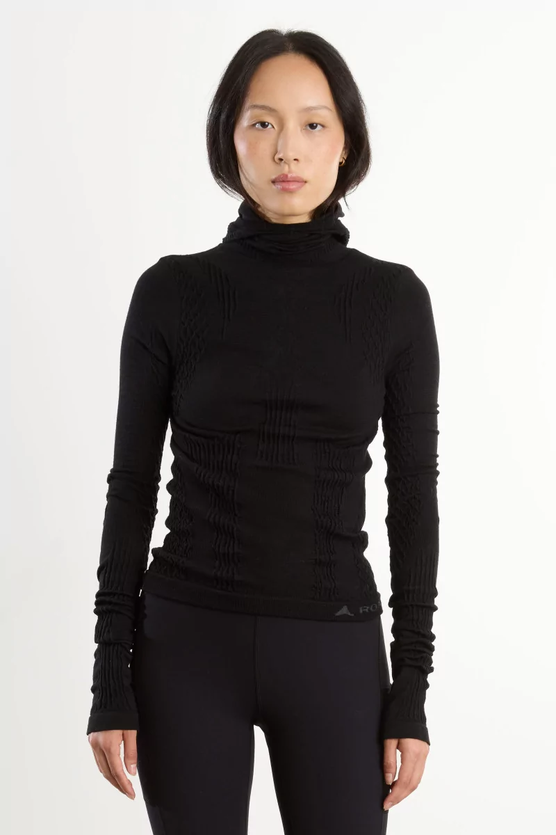 Women's Merino Wool Aune 3D Seamless Base Layer – Black | Centre Commercial