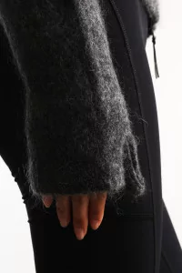Women's Mohair Dropstitch Knit Crewneck – Grey | Centre Commercial