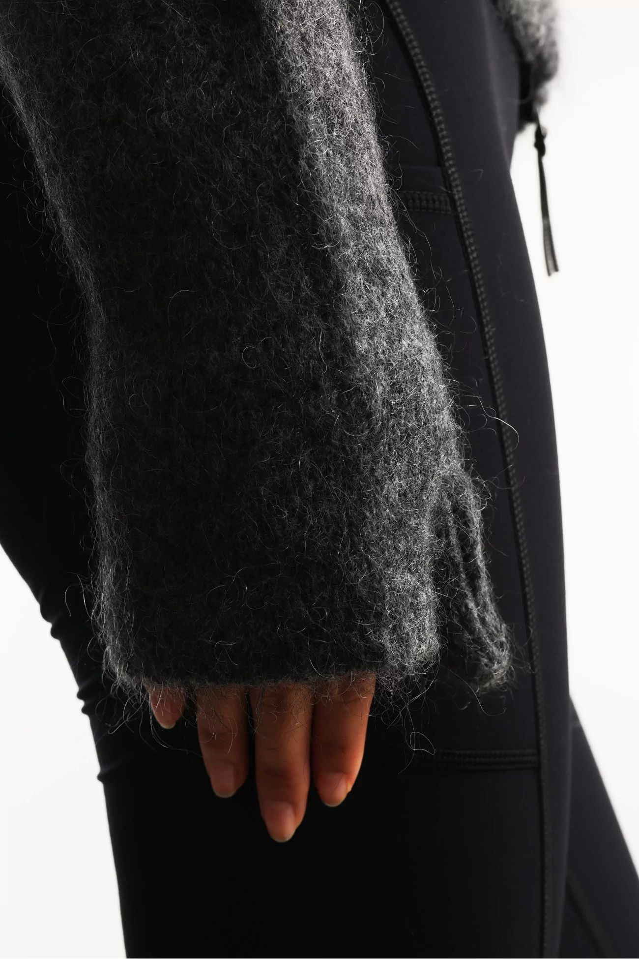 Women's Mohair Dropstitch Knit Crewneck – Grey | Centre Commercial