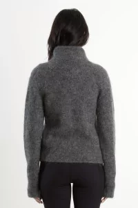 Women's Mohair Dropstitch Knit Crewneck – Grey | Centre Commercial