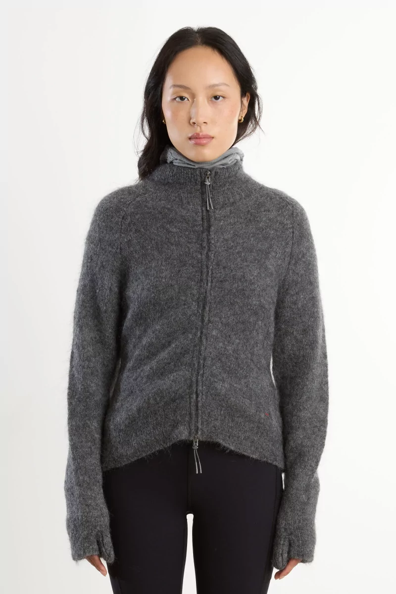 Pull Femme Mohair Dropstitch Knit – Grey | Centre Commercial