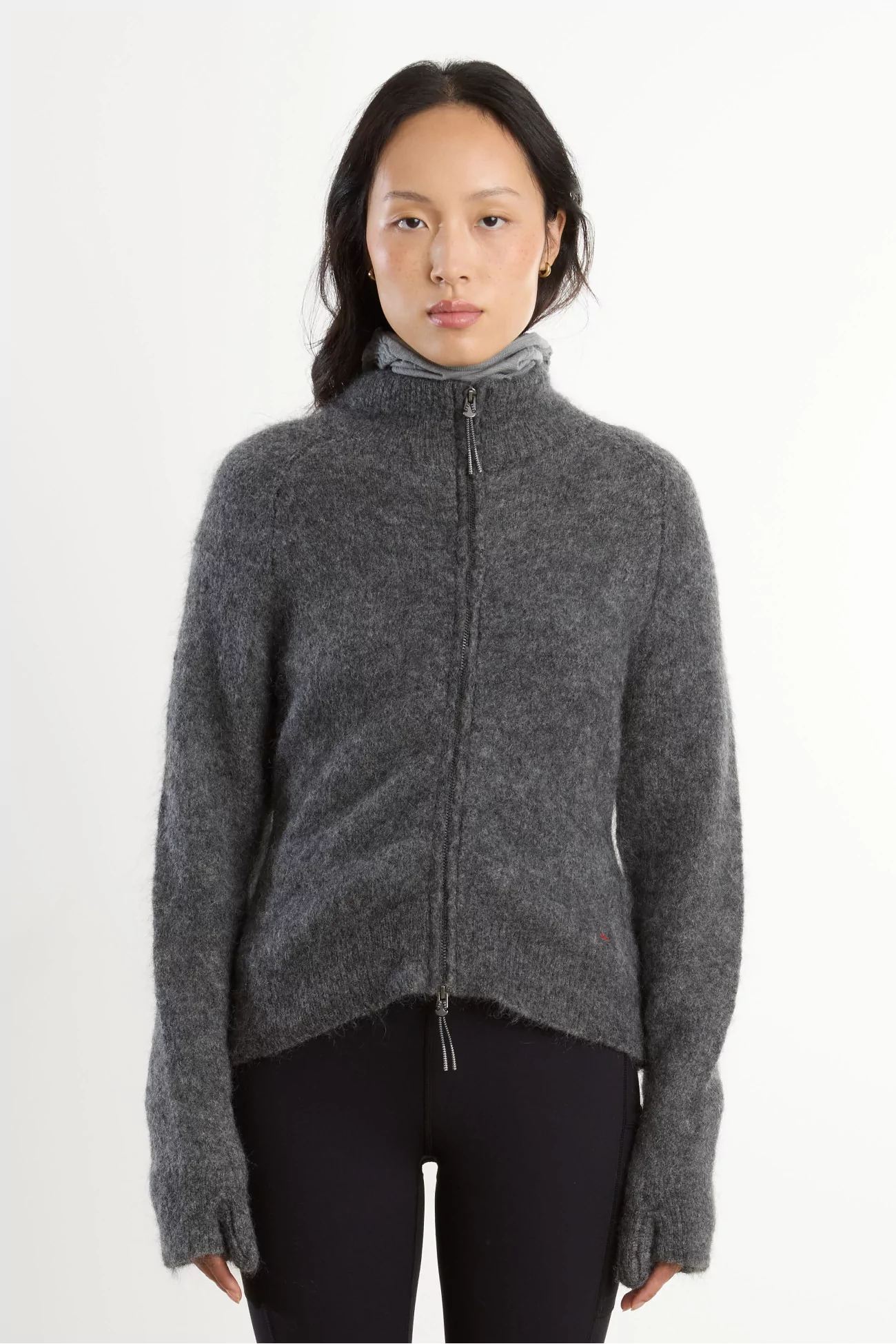Pull Femme Mohair Dropstitch Knit – Grey | Centre Commercial