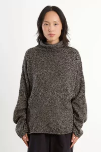 Recycled Cashmere Kem Turtleneck – Black Camel Melange | Centre Commercial