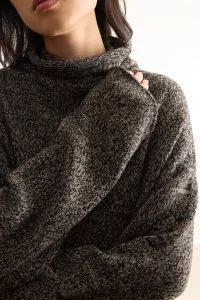 Recycled Cashmere Kem Turtleneck – Black Camel Melange | Centre Commercial