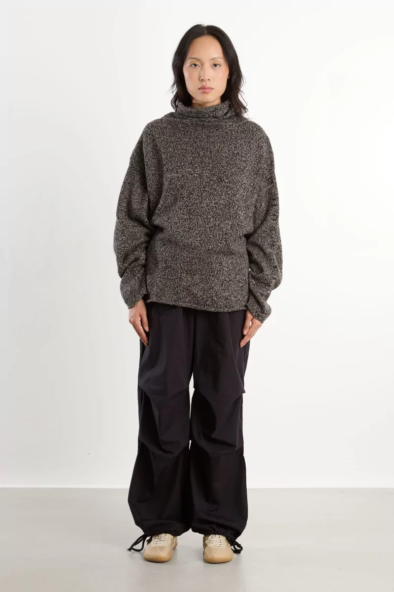 Recycled Cashmere Kem Turtleneck – Black Camel Melange | Centre Commercial