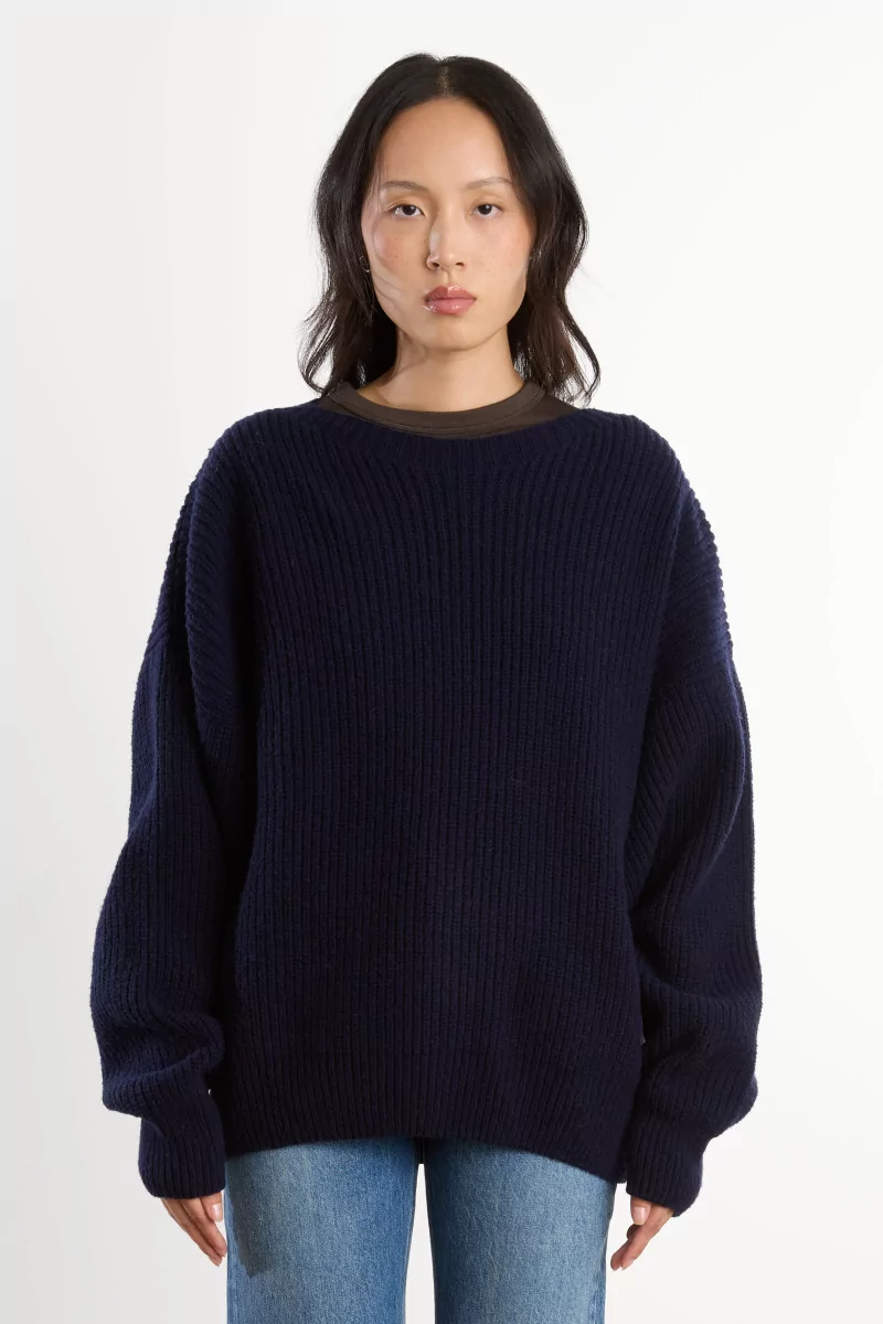 Pull Femme Laine Mérinos d'Arles Soar – Navy | Centre Commercial