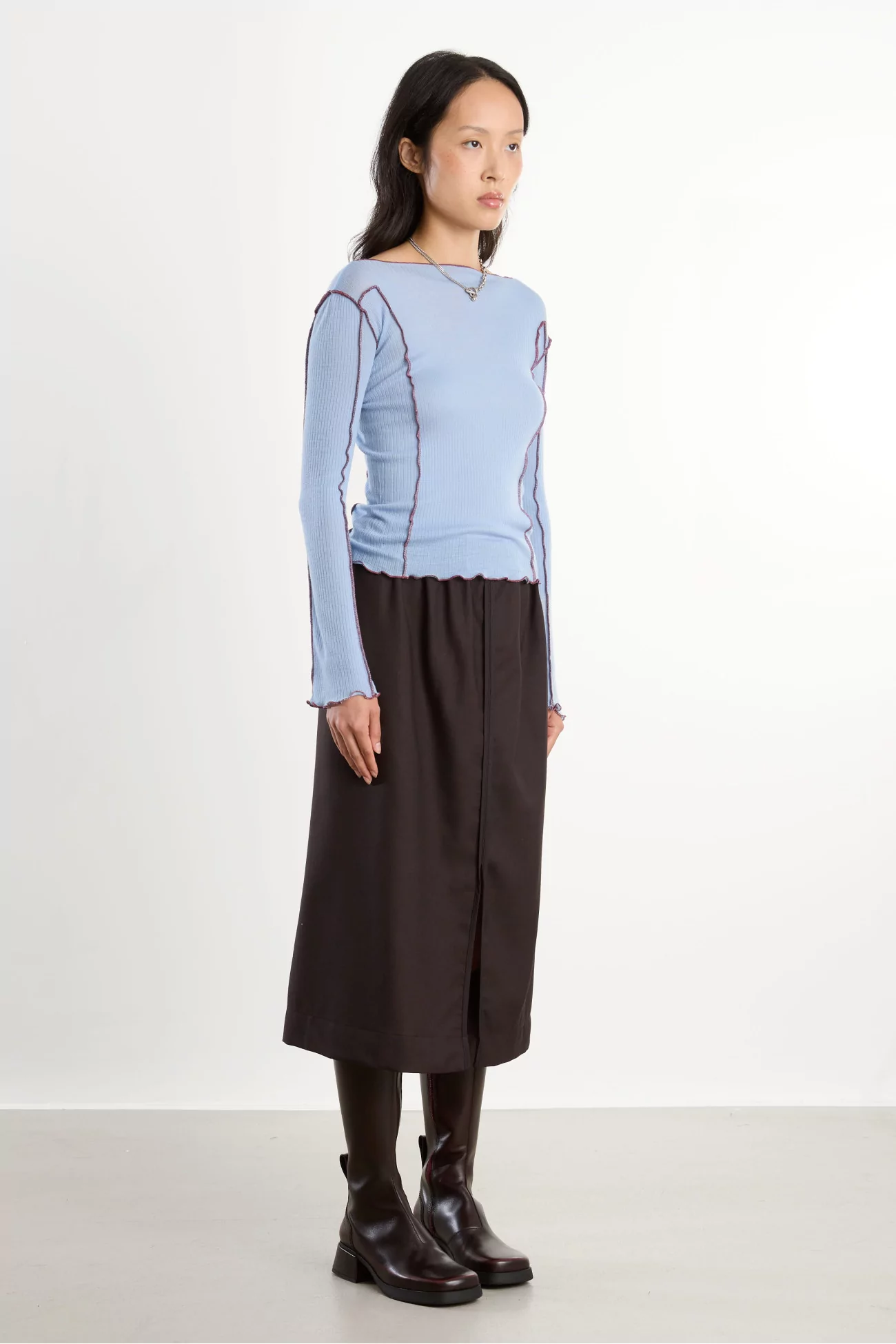T-shirt Femme Laine Mérinos Omato – Pinto Blue | Centre Commercial
