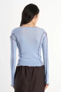T-shirt Femme Laine Mérinos Omato – Pinto Blue | Centre Commercial