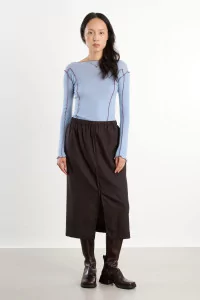 Merino Wool Omato Long Sleeve Tee – Pinto Blue | Centre Commercial