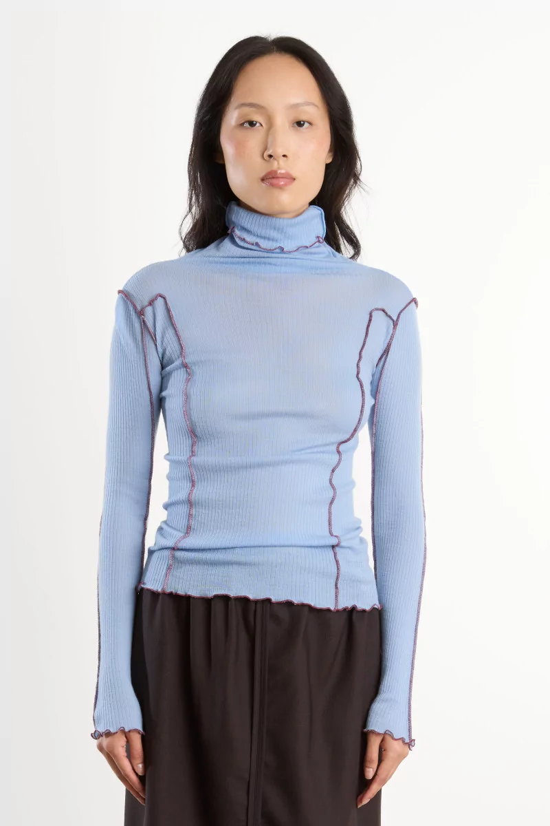 Merino Wool Omato Turtleneck – Pinto Blue | Centre Commercial