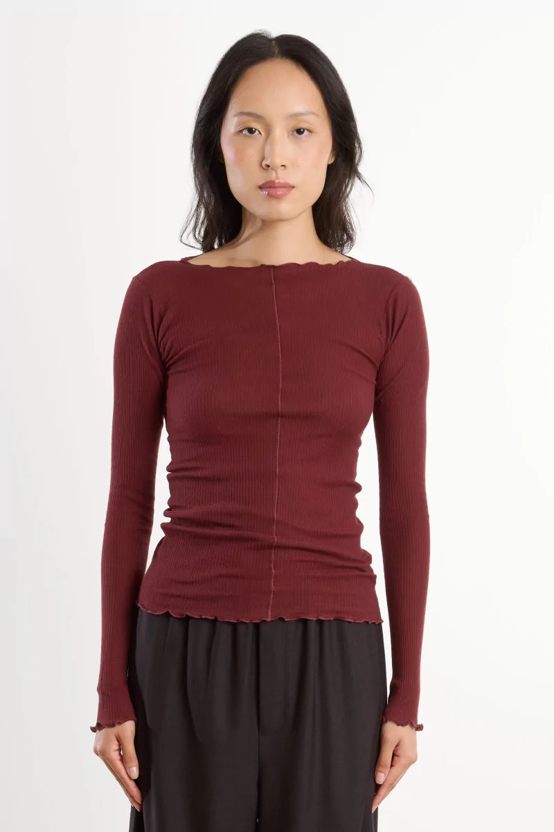 Ribbed Organic Cotton Pama Tee – Nara Red | Centre Commercial