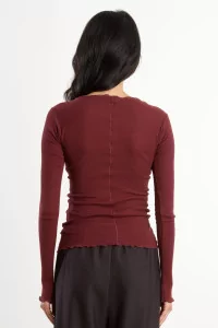 Ribbed Organic Cotton Pama Tee – Nara Red | Centre Commercial