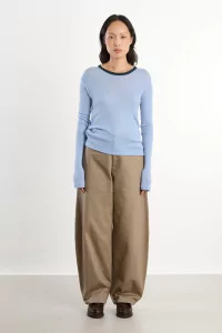 Merino Wool Racer Long Sleeve Tee – Pinto Blue & Hirsu Green | Centre Commercial