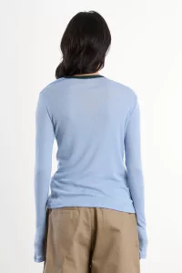 T-shirt Femme Laine Mérinos Racer – Pinto Blue & Hirsu Green | Centre Commercial