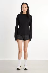 T-shirt Running Femme Manches Longues Joy – Washed Black | Centre Commercial