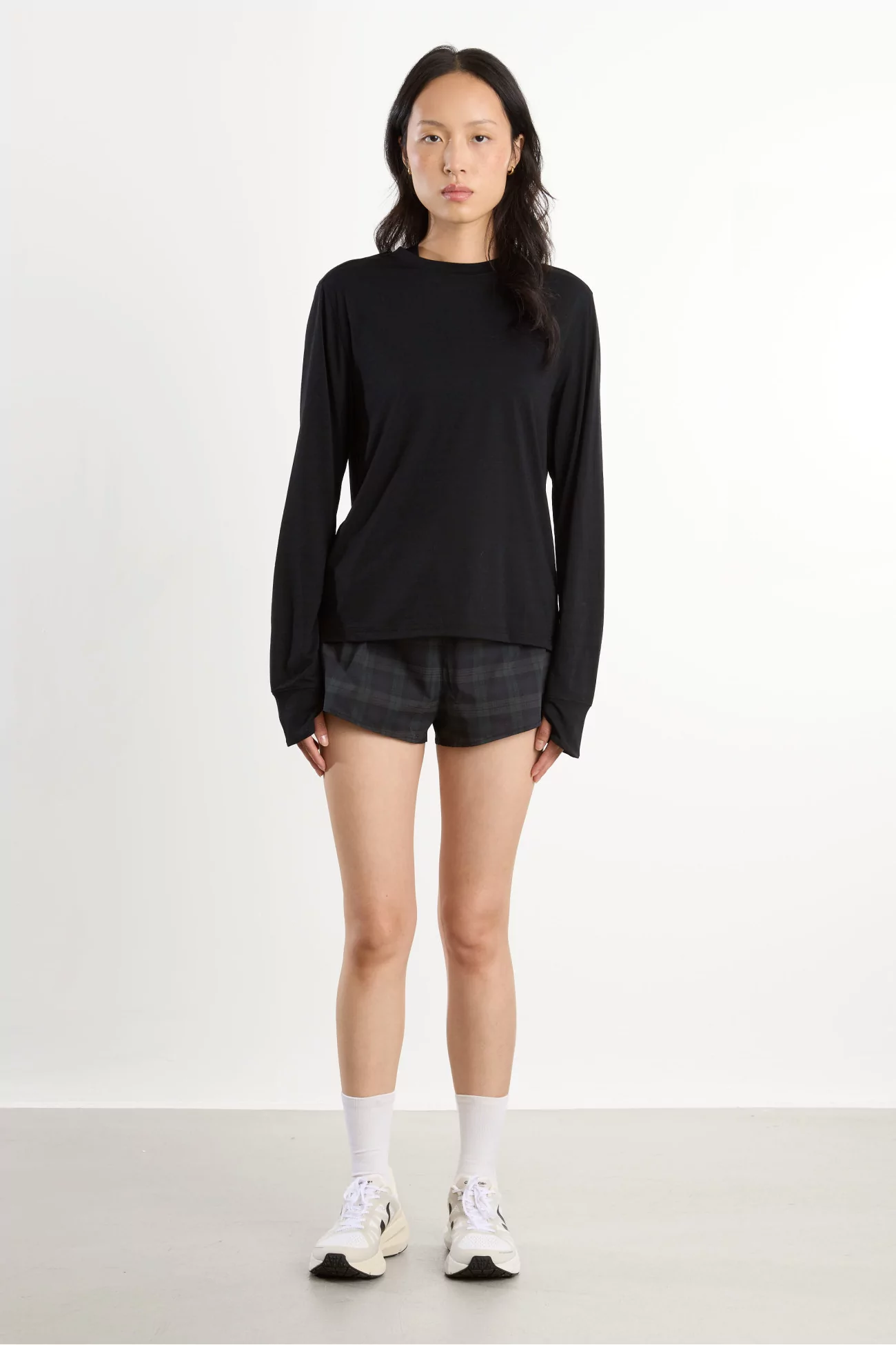 T-shirt Running Femme Manches Longues Joy – Washed Black | Centre Commercial