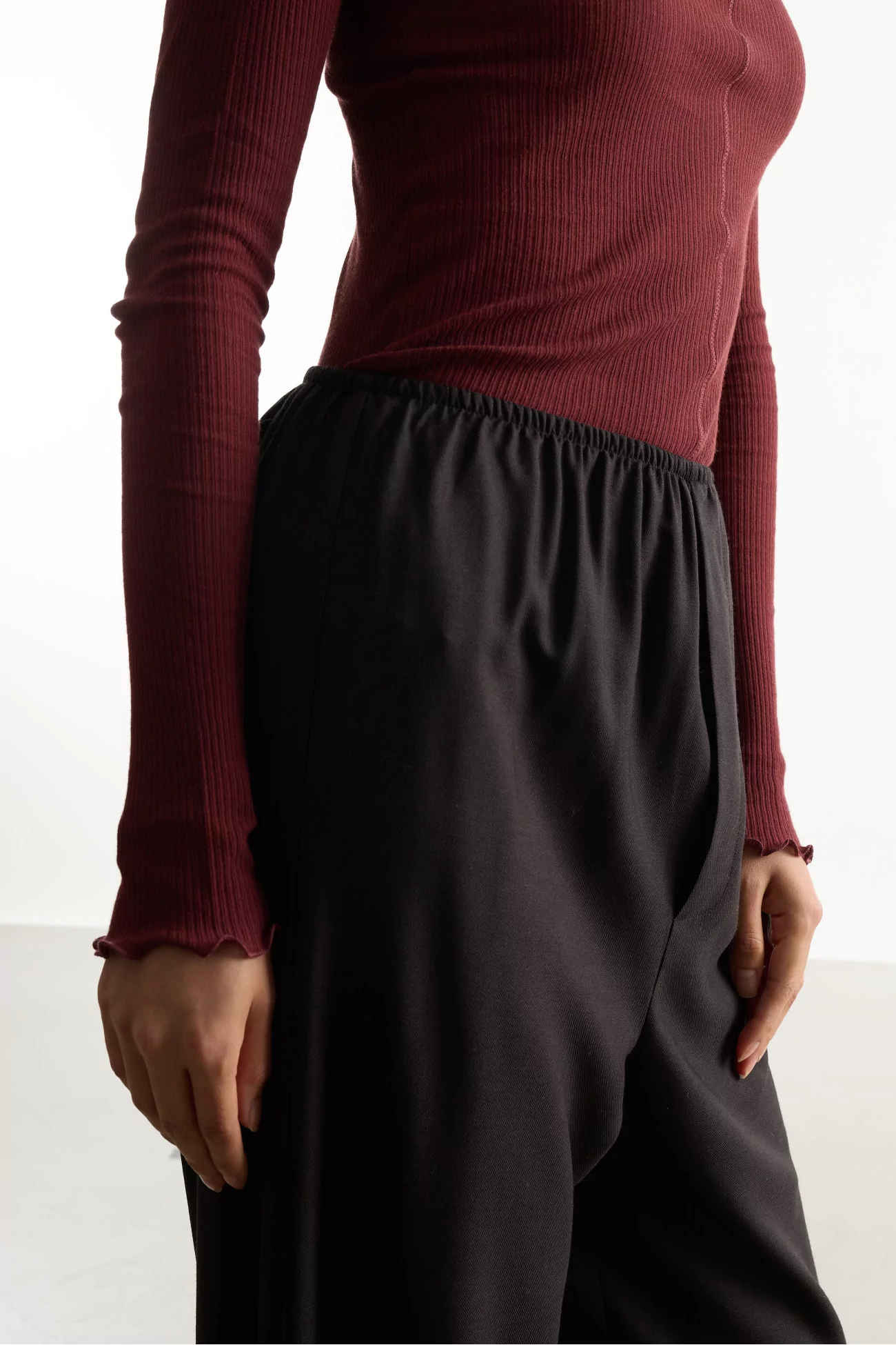 Merino Wool Stoa Pants – Brown Black | Centre Commercial