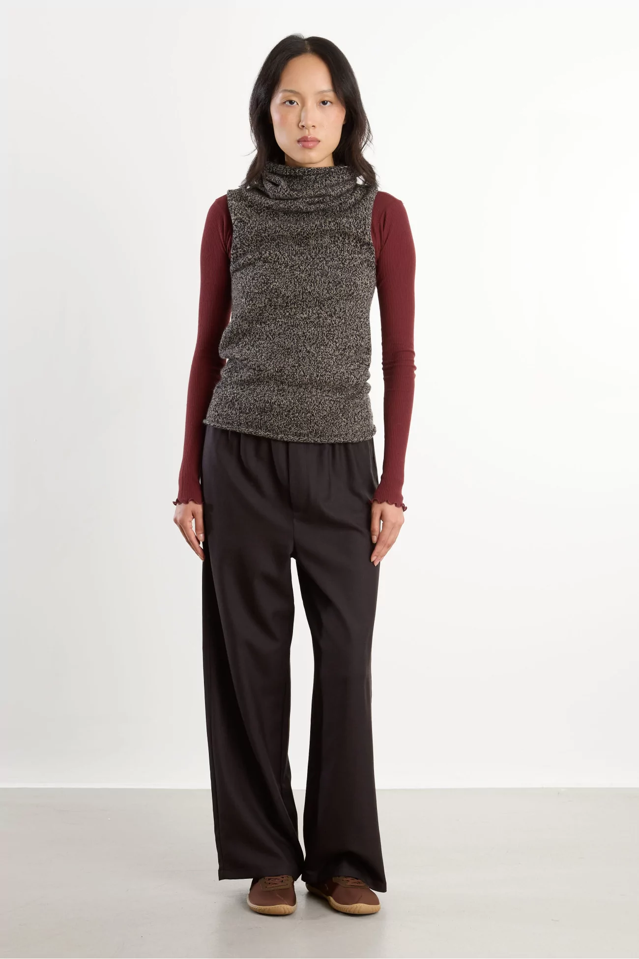Merino Wool Stoa Pants – Brown Black | Centre Commercial