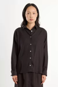 Merino Wool Stoa Shirt – Brown Black | Centre Commercial