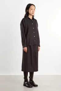 Chemise Femme Laine Stoa – Brown Black | Centre Commercial
