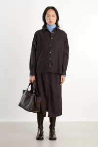 Chemise Femme Laine Stoa – Brown Black | Centre Commercial