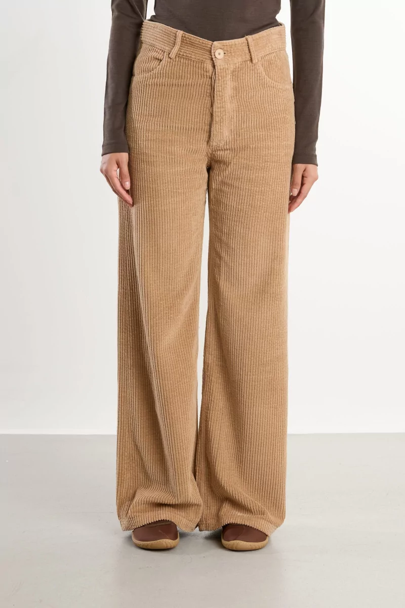 Organic Cotton Gabardine Tajo Wide Pants – Guve Brown | Centre Commercial
