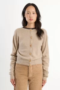 Recycled Cashmere Tier Cardigan – Camel | Centre Commercial