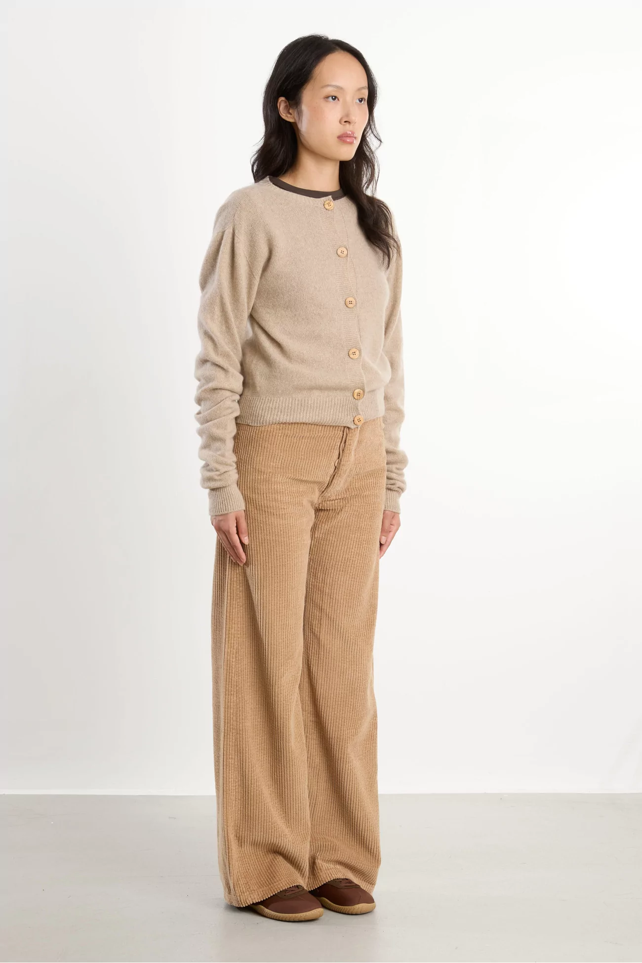 Recycled Cashmere Tier Cardigan – Camel | Centre Commercial