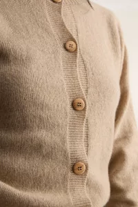 Recycled Cashmere Tier Cardigan – Camel | Centre Commercial