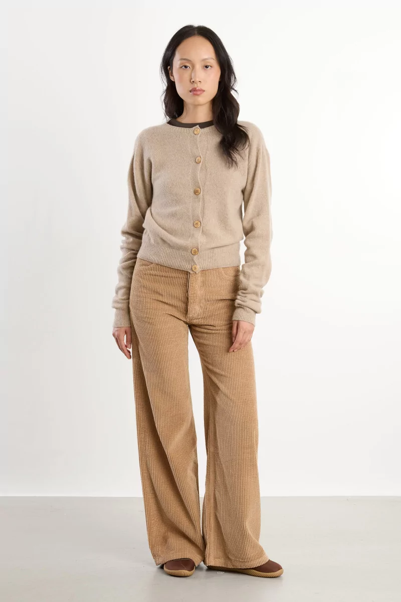 Recycled Cashmere Tier Cardigan – Camel | Centre Commercial