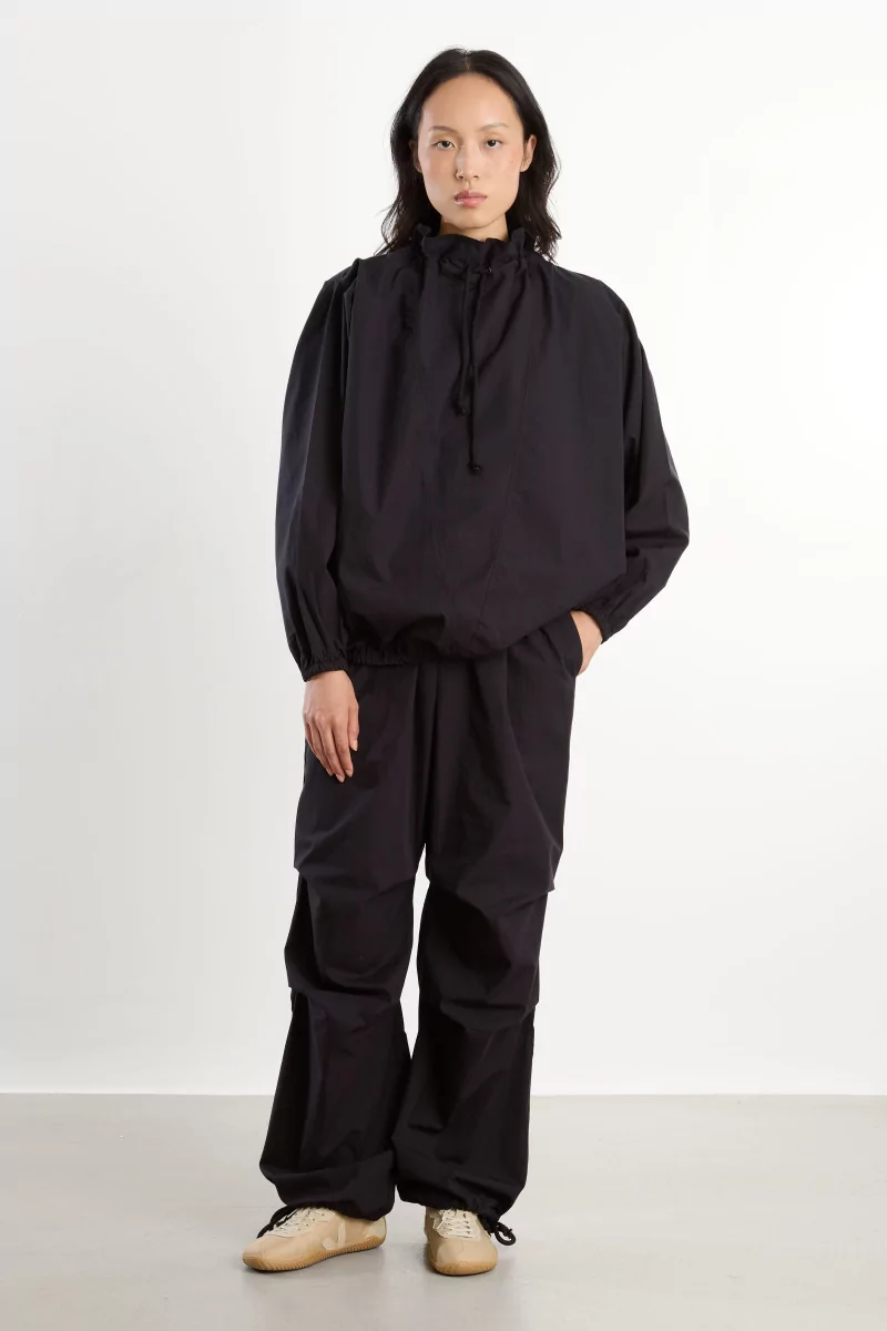 Organic Cotton Poplin Uro Top – Black | Centre Commercial
