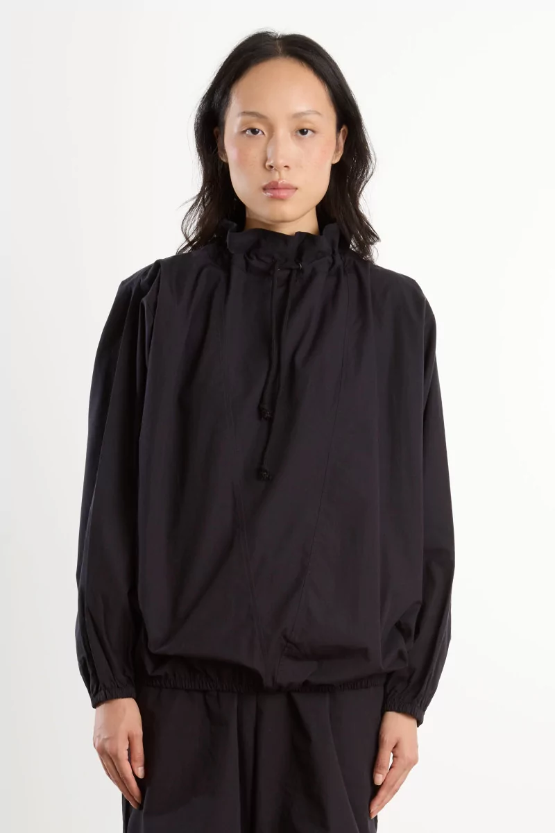 Organic Cotton Poplin Uro Top – Black | Centre Commercial