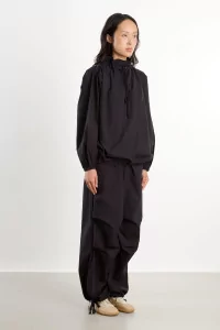 Organic Cotton Poplin Uro Top – Black | Centre Commercial