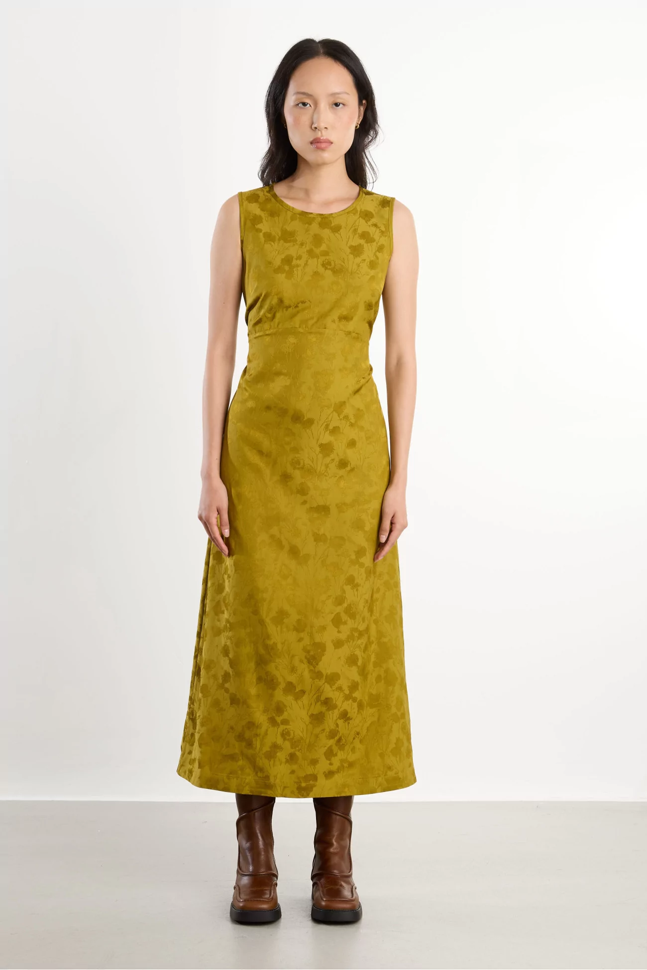 Robe Femme Imprimé Floral Erika – Golden Ochre | Centre Commercial