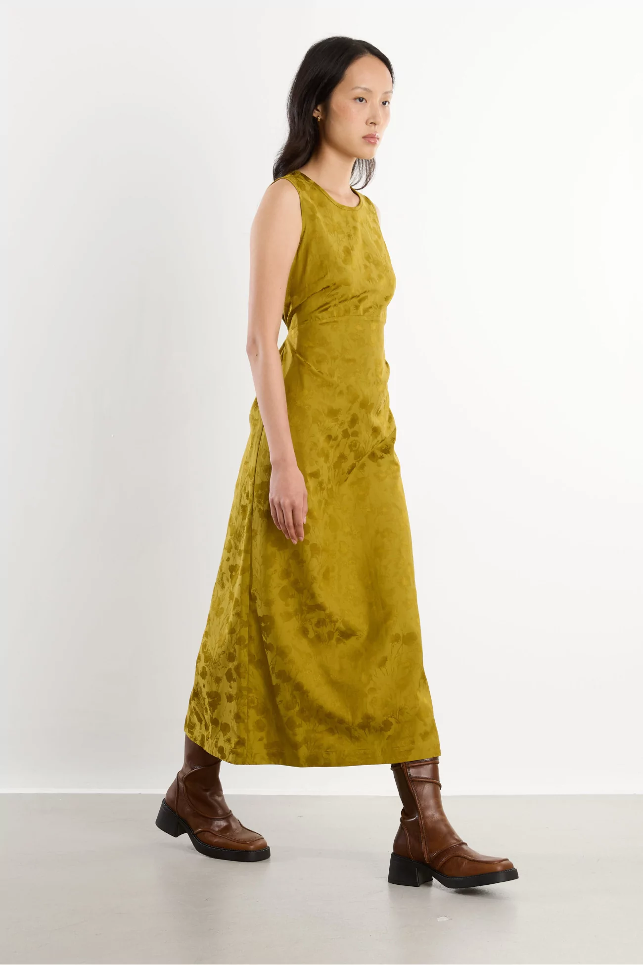 Robe Femme Imprimé Floral Erika – Golden Ochre | Centre Commercial