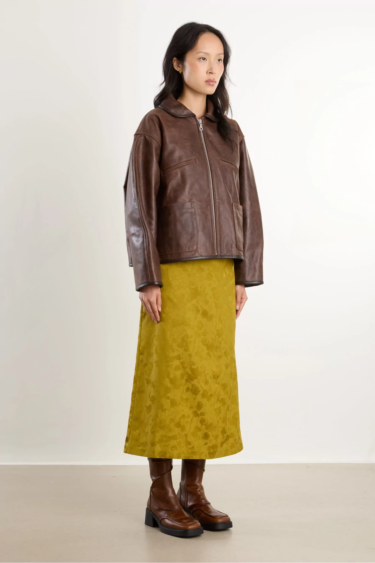Lamb Leather Flying Jacket – Walnut | Centre Commercial