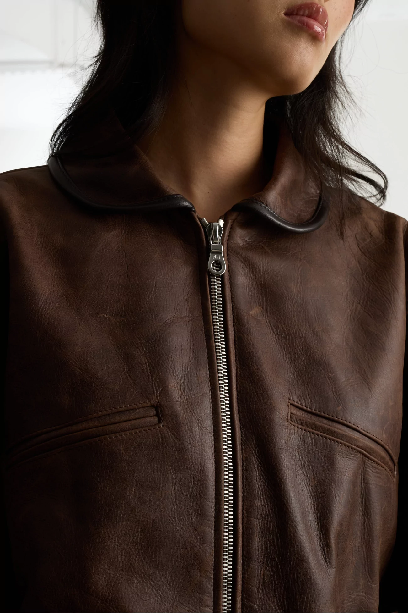 Lamb Leather Flying Jacket – Walnut | Centre Commercial