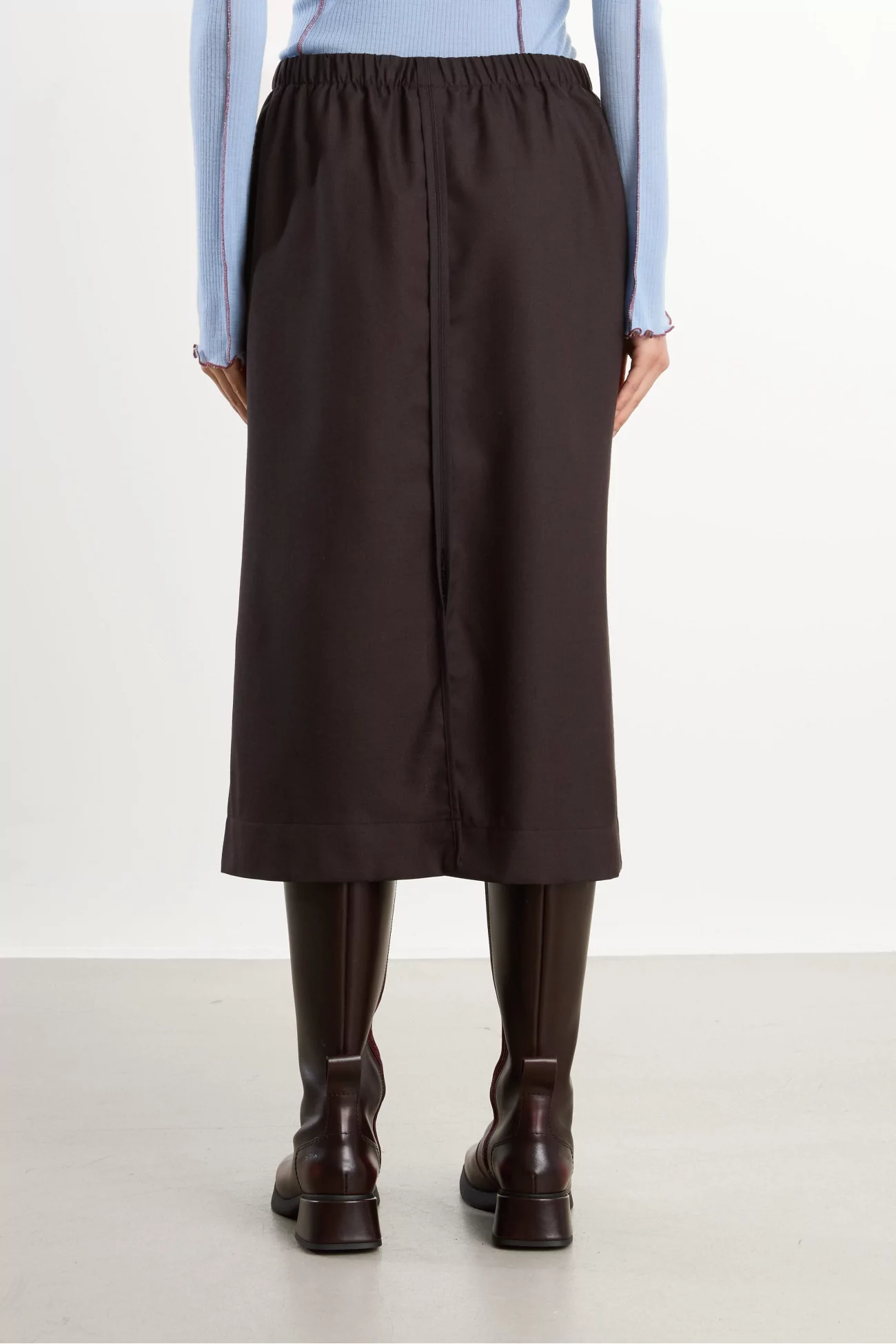 Merino Wool Dadar Skirt – Brown Black | Centre Commercial