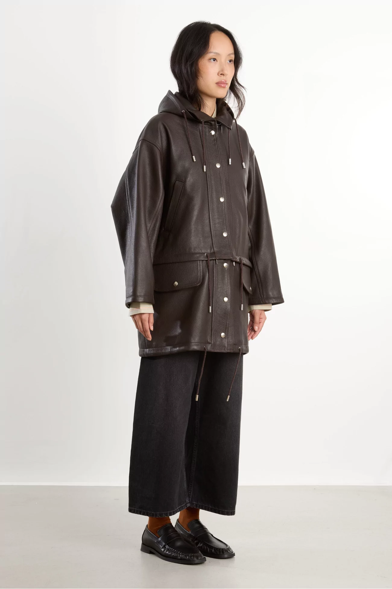 Parka Femme Cuir Josie Cawley – Marron | Centre Commercial