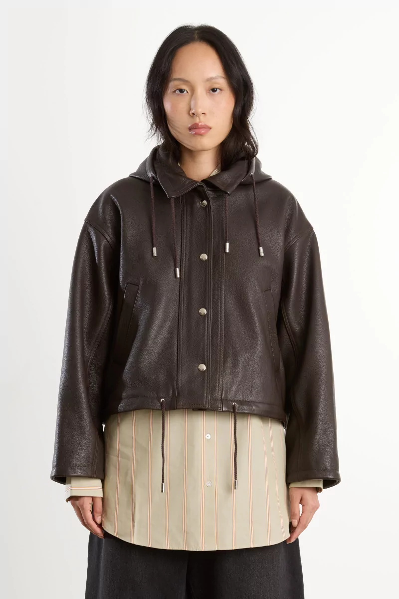 Parka Femme Cuir Josie Cawley – Marron | Centre Commercial