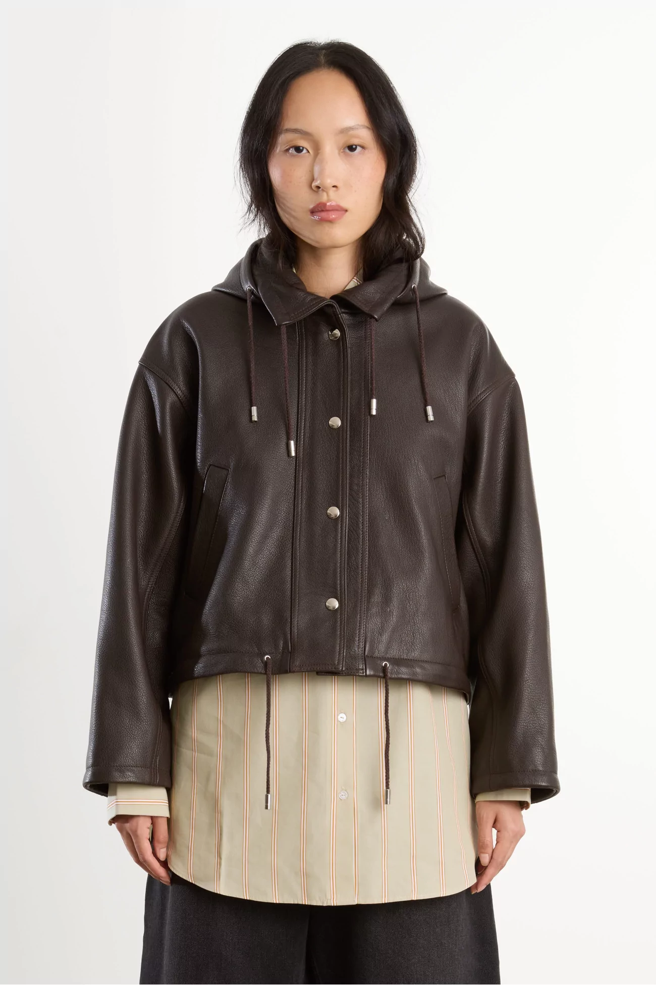 Parka Femme Cuir Josie Cawley – Marron | Centre Commercial