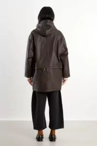 Parka Femme Cuir Josie Cawley – Marron | Centre Commercial