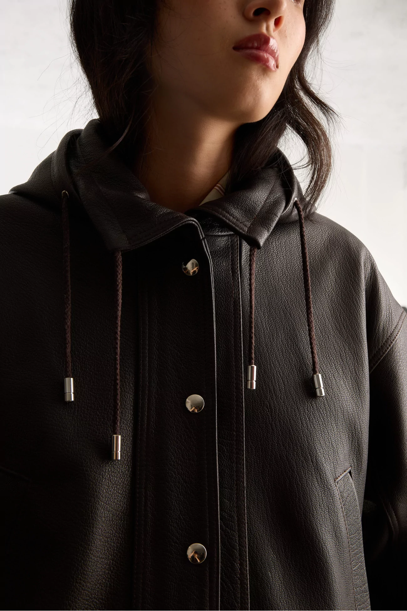Parka Femme Cuir Josie Cawley – Marron | Centre Commercial