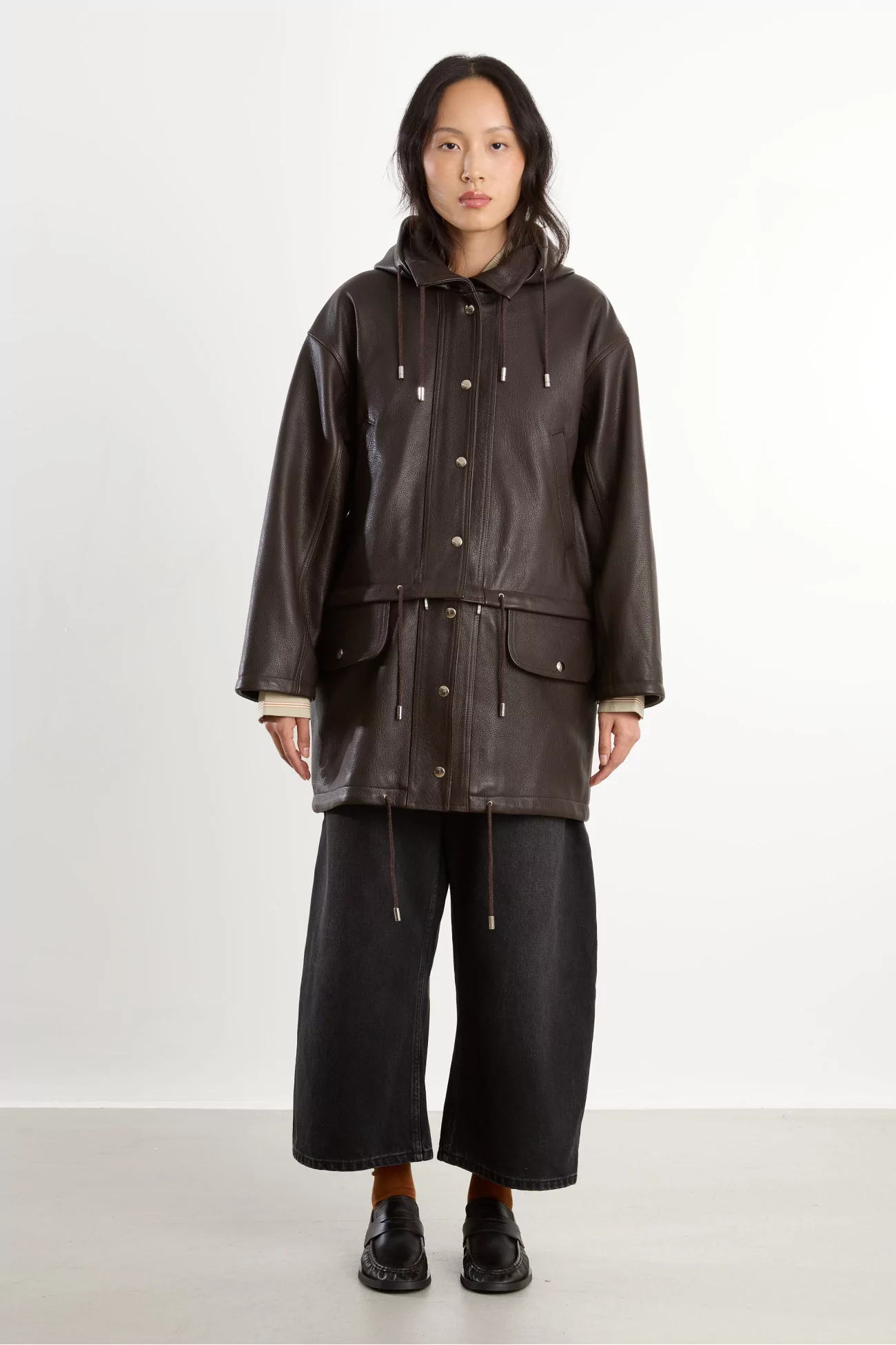 Parka Femme Cuir Josie Cawley – Marron | Centre Commercial