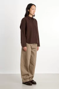 Chemise Femme Popeline Coton Bio Eva – Brown | Centre Commercial