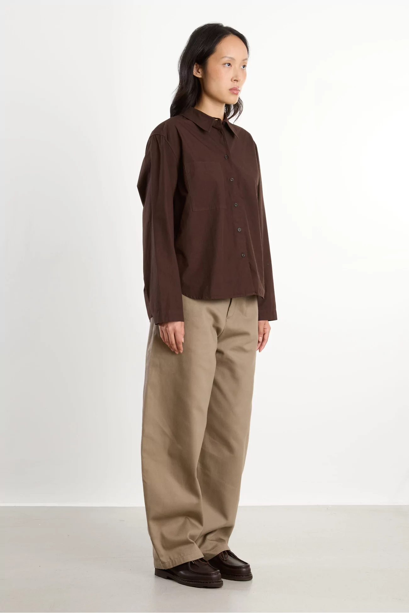 Organic Cotton Poplin Eva Shirt – Brown | Centre Commercial