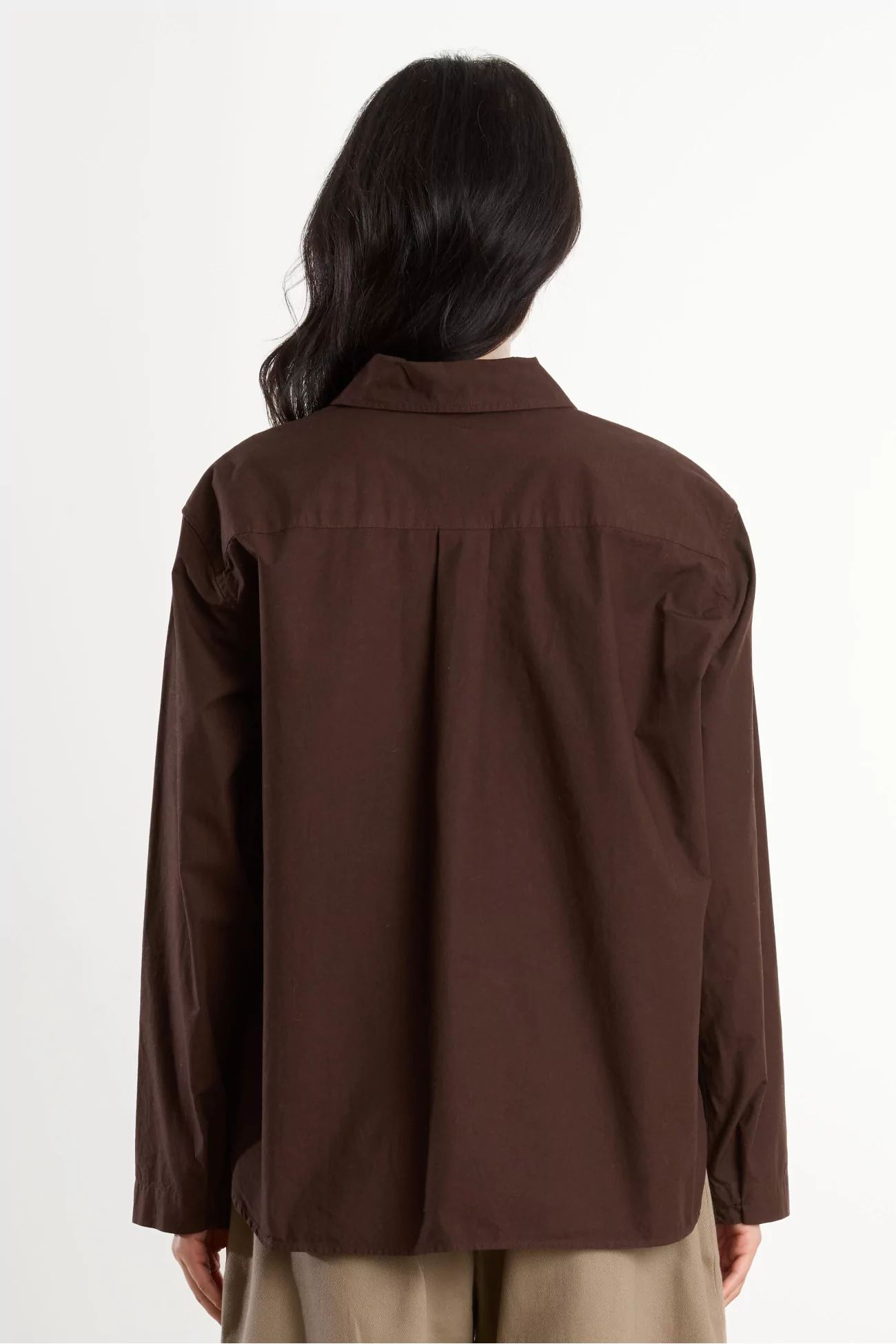 Chemise Femme Popeline Coton Bio Eva – Brown | Centre Commercial