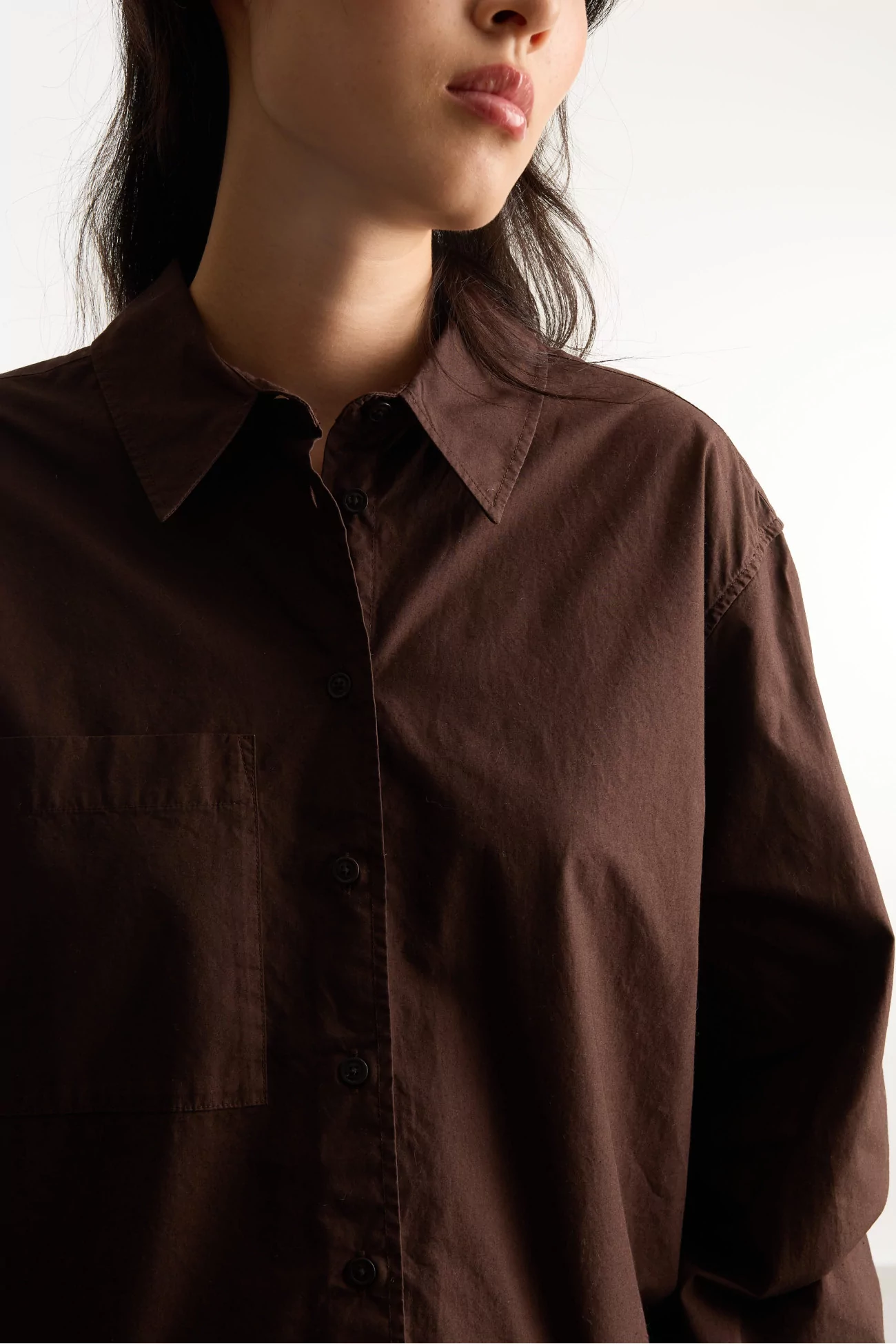 Organic Cotton Poplin Eva Shirt – Brown | Centre Commercial