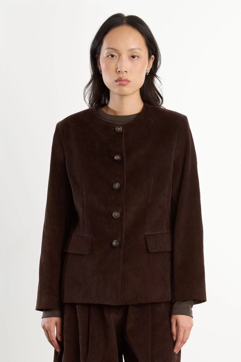 Cotton Corduroy Gina Jacket – Brown | Centre Commercial